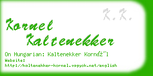 kornel kaltenekker business card